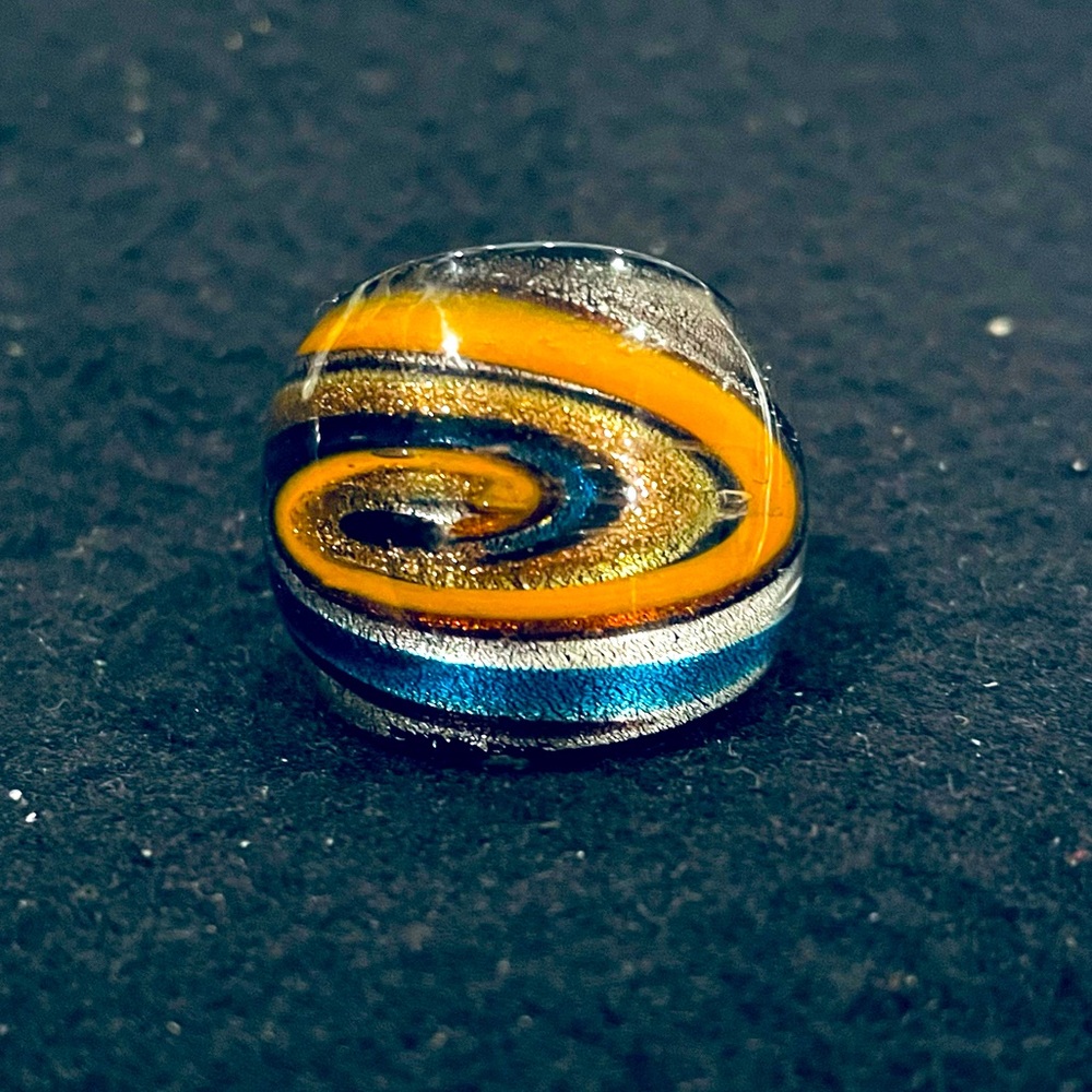 Multicolored Swirled Murano Glass Ring